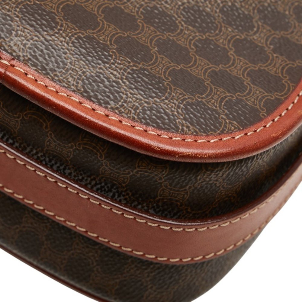 Celine Macadam Shoulder Bag Brown Leather Women's CELINE - Picture 6 of 10